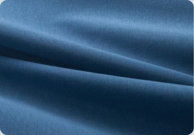 Folds of blue fabric