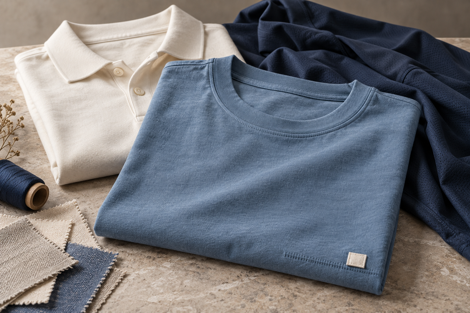 Folded custom tees